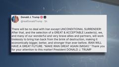 Trump rules out talks with Iran calling for unconditional surrender