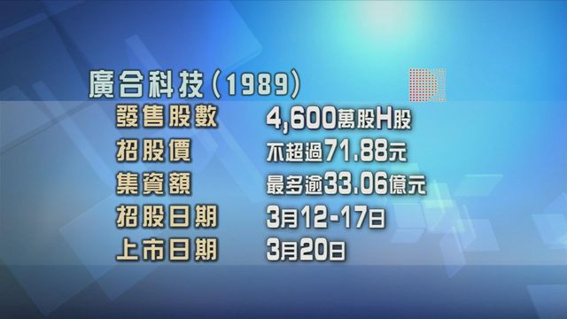 廣合科技今起招股　入場費約7260元