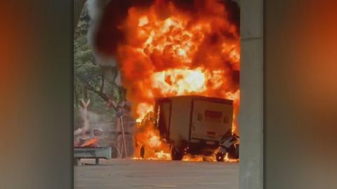 Truck fire at Kwai Chung container terminal linked to suspected illegal fuel station