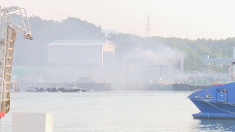 昂船洲政府船塢有船隻起火　無人受傷