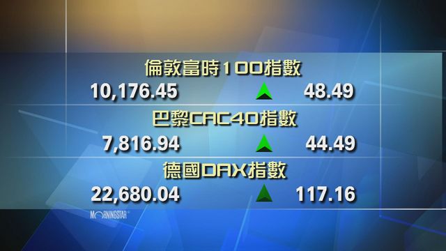 歐洲主要股市上升