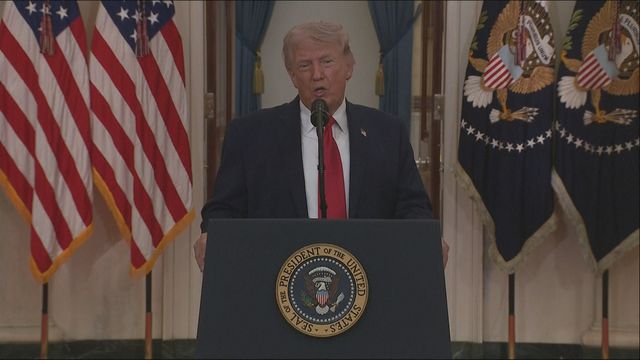 Donald Trump addresses US prime time audience on Iran war