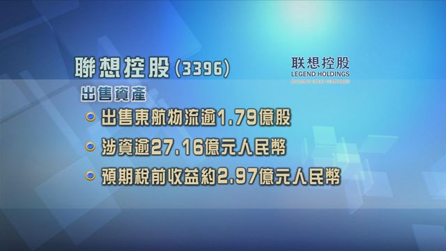 聯想控股出售所持全部東航物流股份　料稅前收益近3億元人民幣