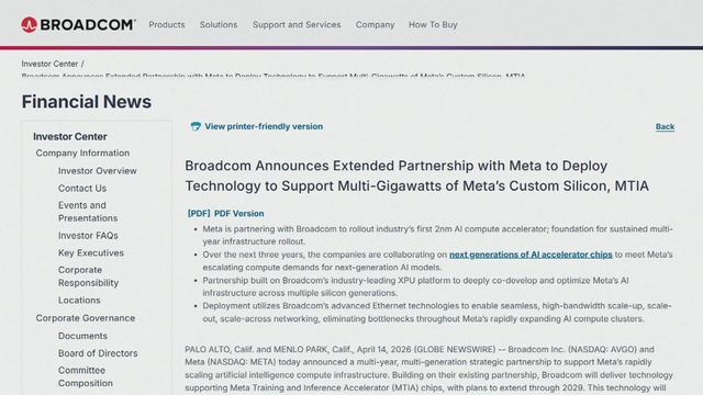 Meta與博通延續合作計劃至2029年