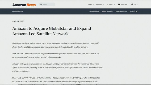 亞馬遜斥資逾115億美元收購Globalstar