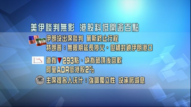 開市焦點．一圖看清｜美伊談判無影　港股料低開逾百點