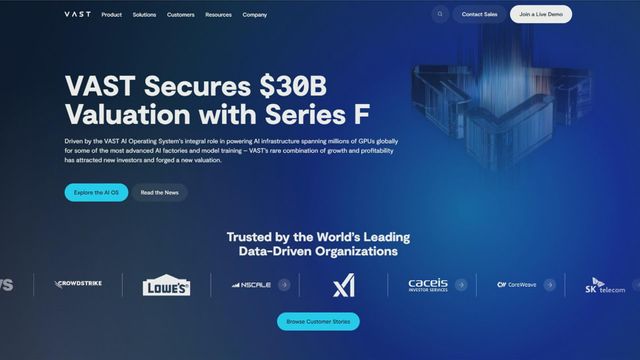 Vast Data完成新一輪總額10億美元融資　獲Nvidia參與