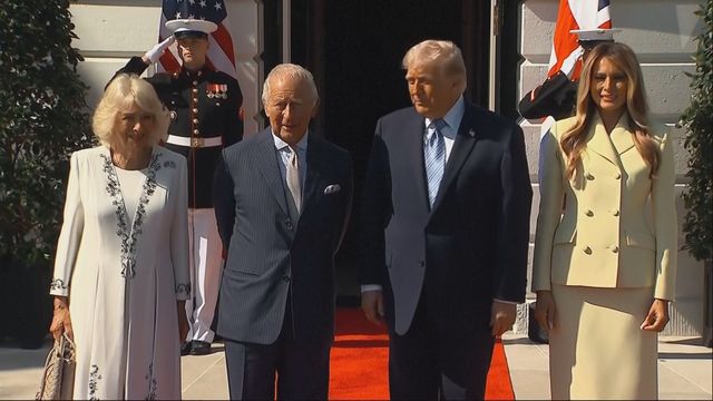 British monarch visits Washington to mark 250 years of American independence 