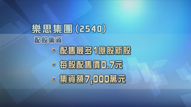 樂思集團配股集資最多7000萬元