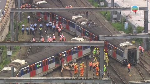 東鐵綫紅磡站列車出軌事故 消防指有三人不適