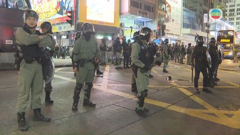 彌敦道登打士街交界有人堵路 警方到場清理